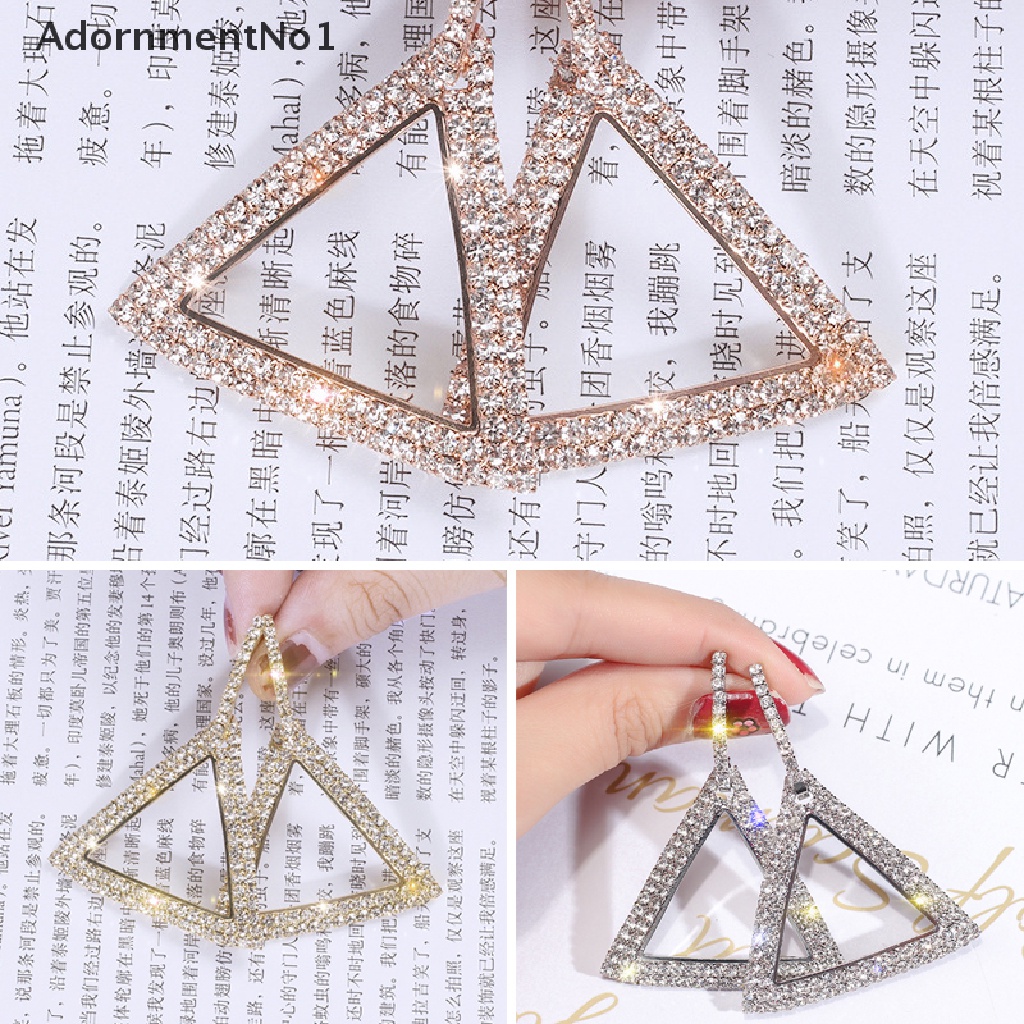 (AdornmentNo1) Anting Bulat Geometri Aksen Kristal Mewah Untuk Perhiasan Wanita / Pernikahan / Hadiah