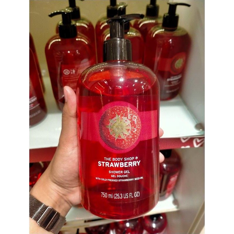 Jual The Body Shop Strawberry Shower Gel 750ml Shopee Indonesia