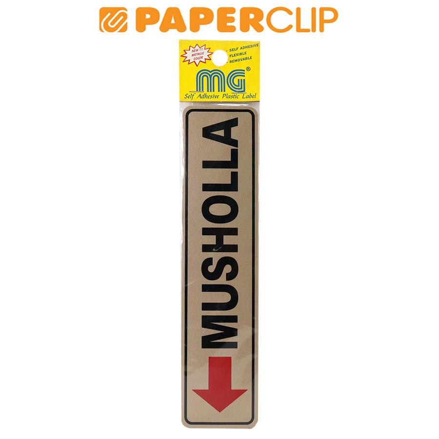 

SIGN LABEL MG 3A GD-14 <-MUSHOLLA