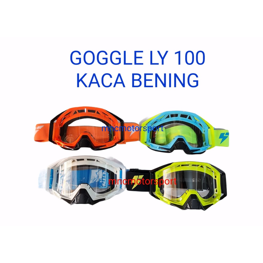 GOGGLE KACAMATA CROSS LY 100 KACA BENING MOTOCROSS