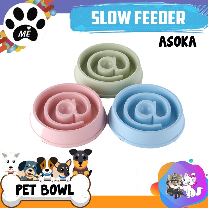 Pet Bowl Anti Slip &quot;SLOW FEEDER ASOKA&quot; Tempat Makan Anjing