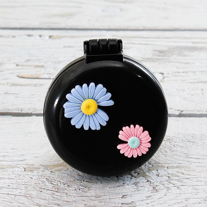 Bundara.id  Ko-571 Korean style sisir compact 2in1 motif cantik sisir lipat bulat + cermin kaca