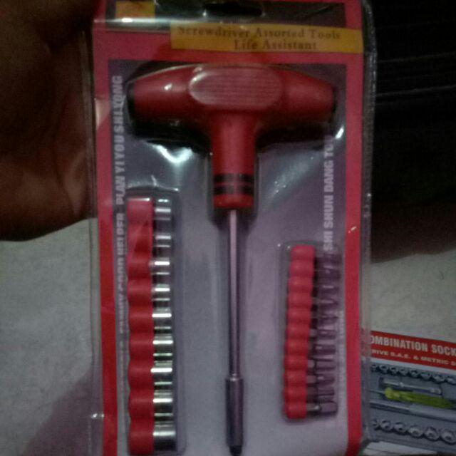 Kunci Obeng Sok Socket T Set 22pcs Kuning