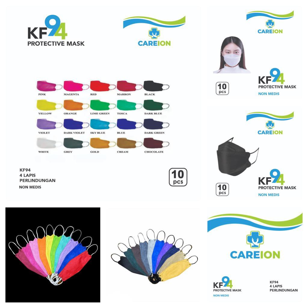 Masker Rainbow KF 94 CAREION Masker KF94 Korea 4ply CAREION Warna Warni mix  - CEWEK/COWOK