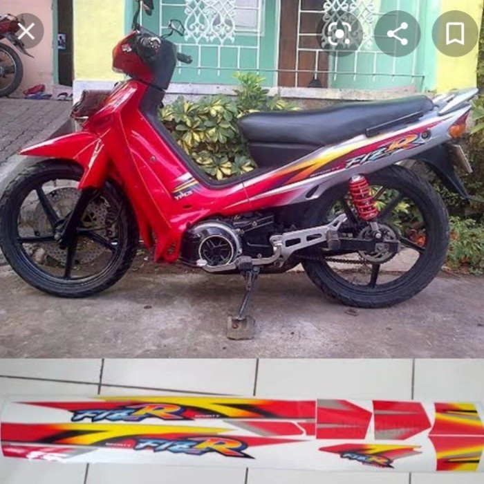 Sticker stripping body Yamaha F1ZR merah silver