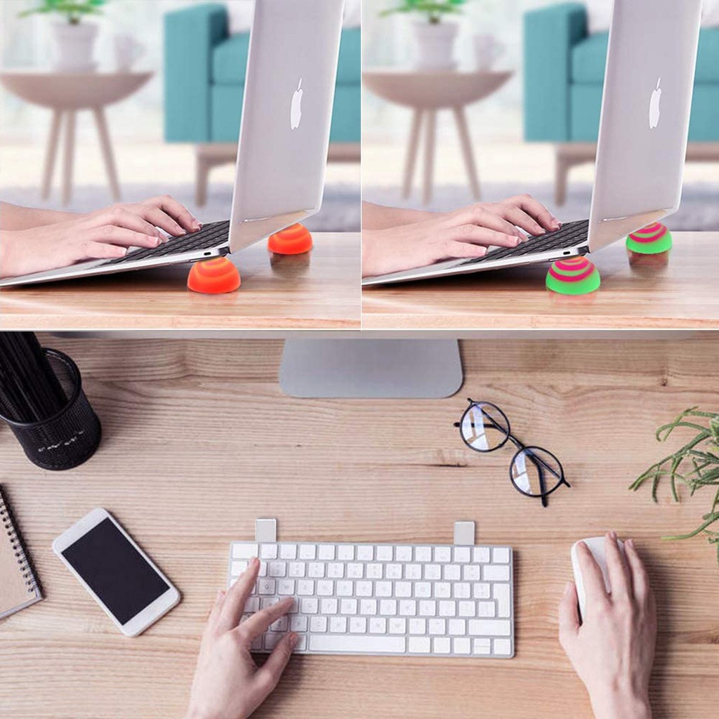 Notebook computer cooling ball foot pad universal radiator silicone portable apple anti-skid pad elevated bracket base-5