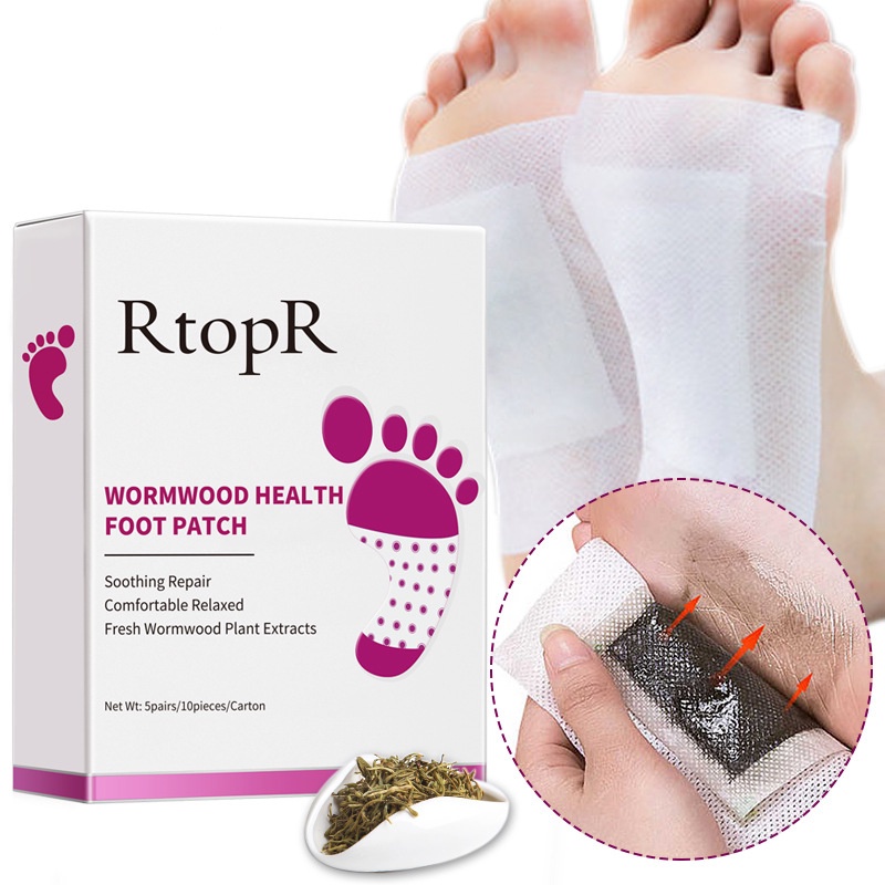 RtopR WORMWOOD HEALTH FOOT PATCH/ Kesehatan Tubuh Detox Perawatan Kaki Stiker Meningkatkan Tidur Alami