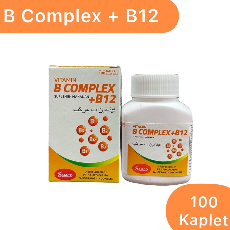 Jual Vitamin B Complex + B12 Suplemen Makanan Isi 100 Kaplet Shopee