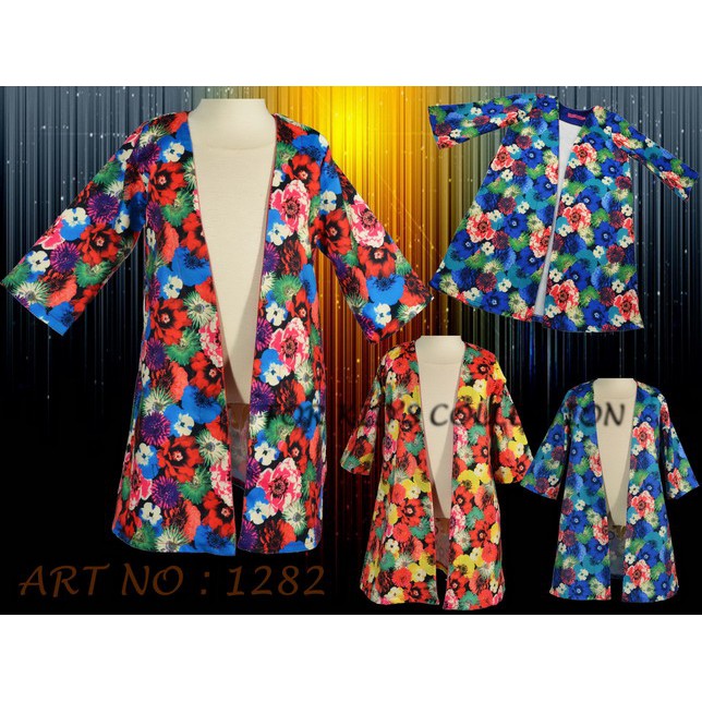 Blazer Fashion Anak Perempuan Casual Motif Printing Bunga