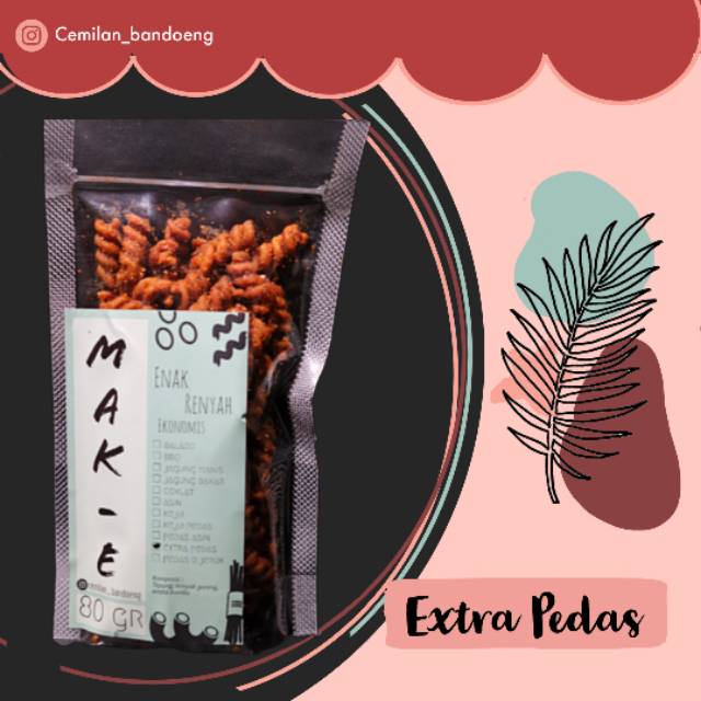 makaroni spiral makaroni ulir goreng kriuk kemasan pouch 80r