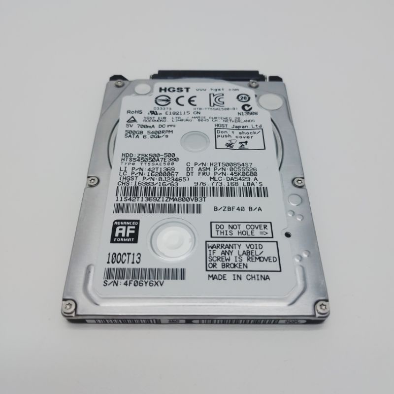 HARDISK 500GB HGST SATA 2,5&quot; BARU 0 DAYS HDD 500GB HGST FOR LAPTOP NOTEBOOK PS