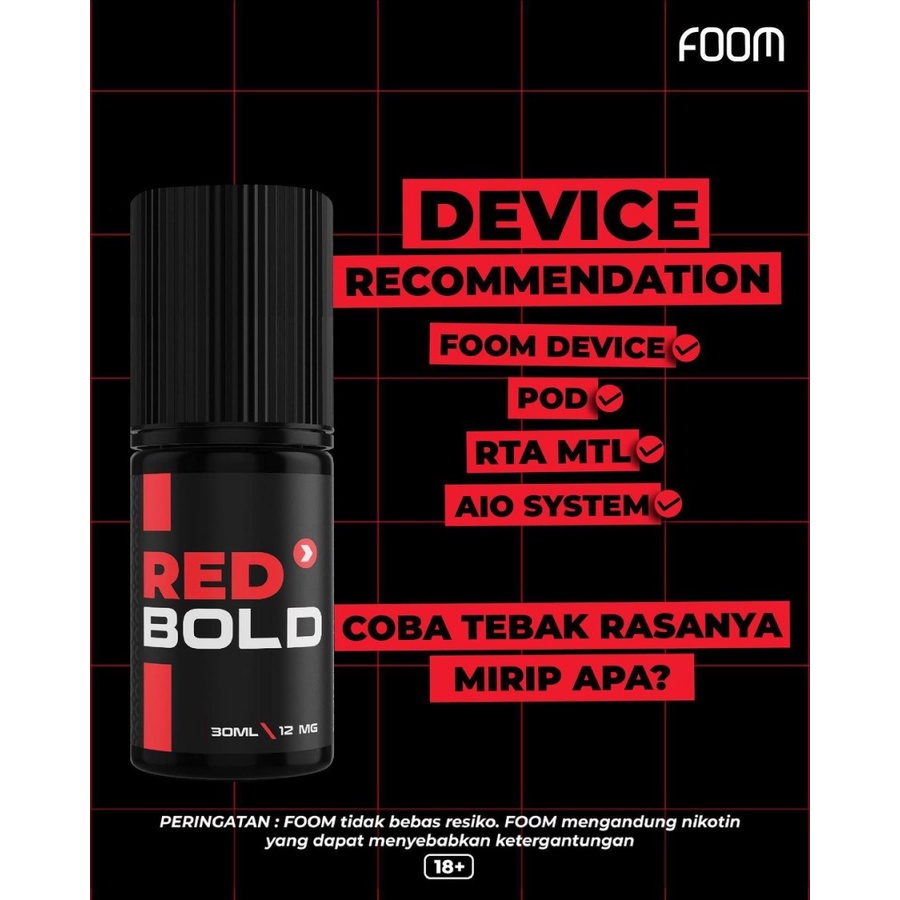 Foom Red Bold Pods / MTL 30ML by Foom x VB Distribution - Liquid  Authentic