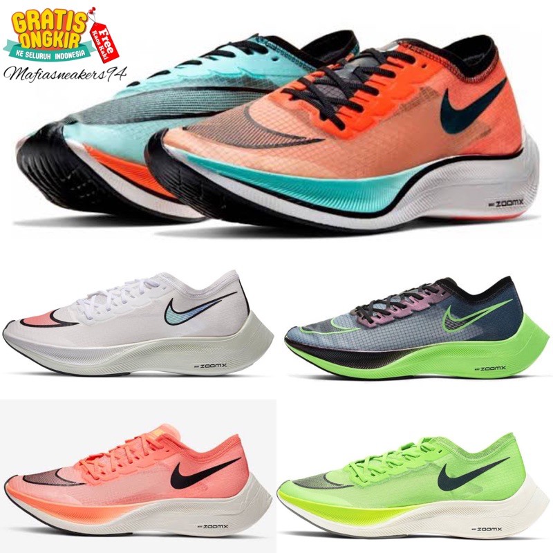 SEPATU LARI PRIA NIKE ZOOMX VAPORFLY NEXT EKIDEN OLIMPIC GREEN VALERIAN WHITE BLACK PREMIUM ORIGINAL