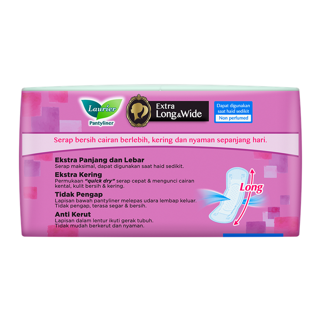 Laurier Cleanfresh Pantyliner Keputihan Breathable Extra Long and Wide Non Perfumed -Tetap Bersih &amp; Ekstra Kering Isi 40 Buah