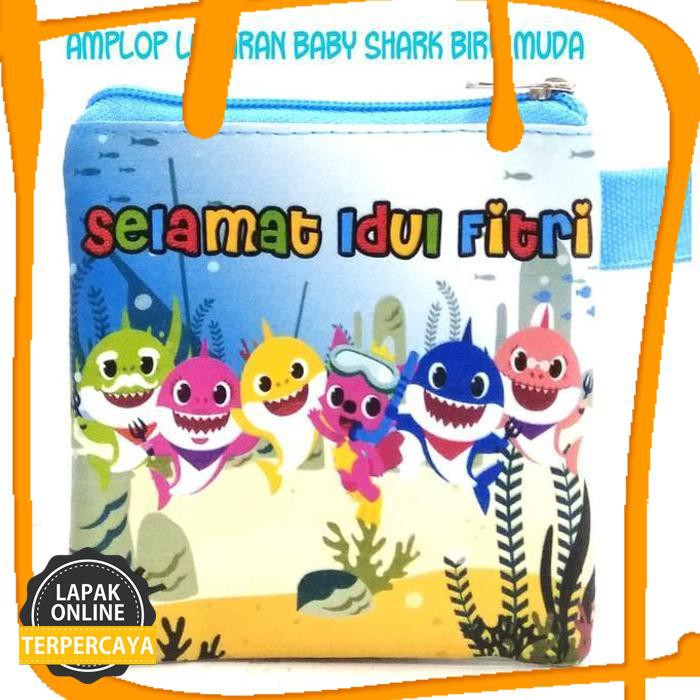 

Hot Item Dompet Pouch Amplop Angpao Karakter Baby Shark Biru Muda Idul Fitri Barang Original