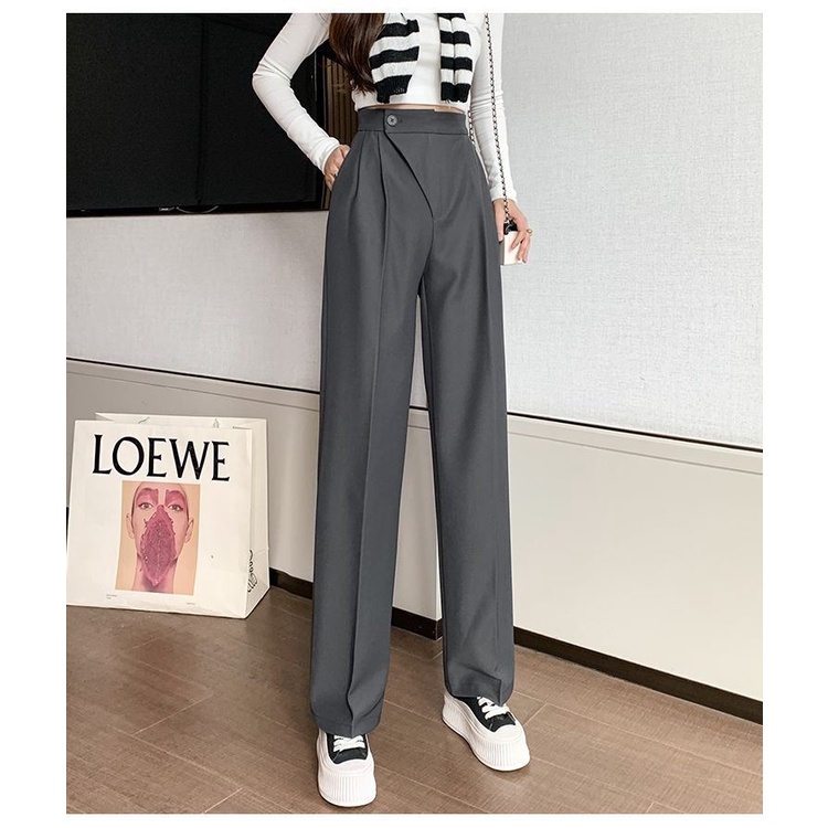 Celana Wanita Kulot Hitam Korea Highwaist Wanita Polos Loose Cullote Pants Celana Panjang Suit Pants