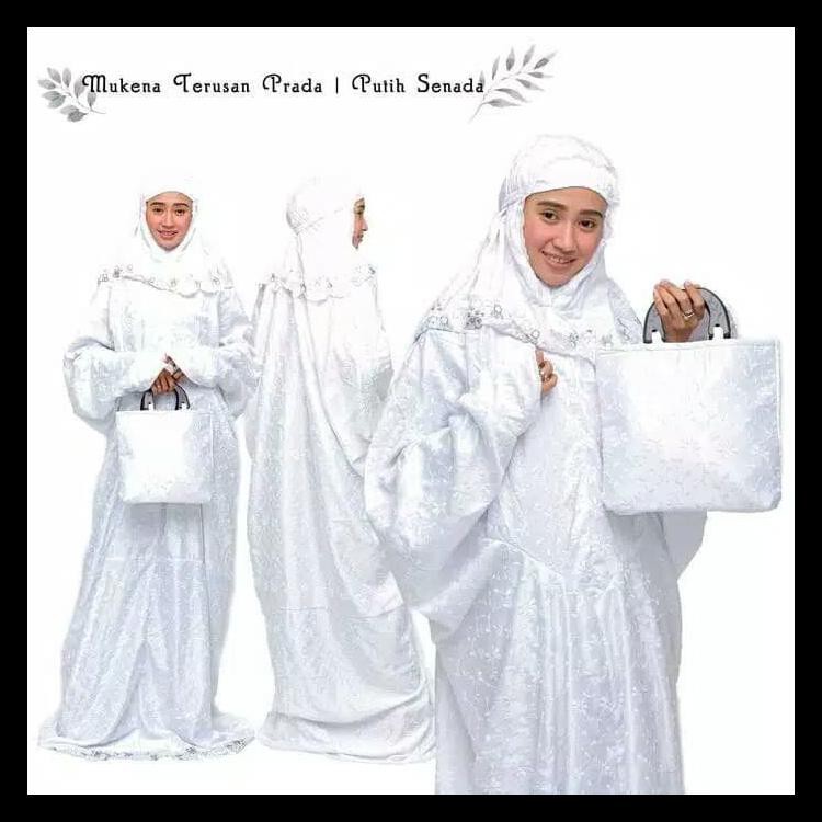 100% TERJAMIN MUKENA MUSLIM MUSLIMAH WANITA DEWASA TERUSAN BAHAN SUTRA PARIS PRADA 100%TERLARIS