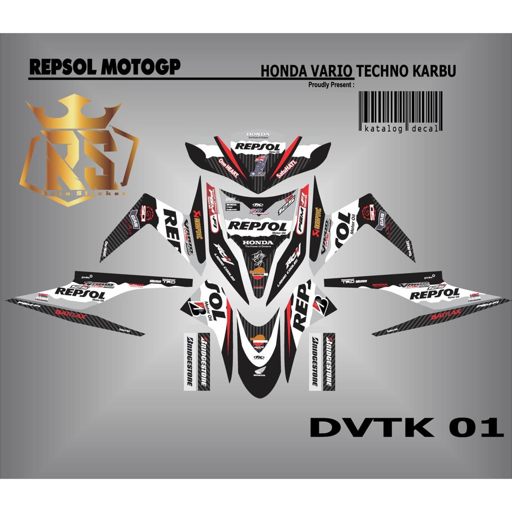 Decal Stiker / Sticker Vario Techno 110 Karbu REPSOL / DEKAL VARIO 110 KARBU FULL BODY 01