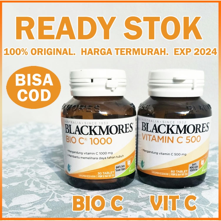 BIGCLO - (COD) Tablet BLACKMORES Vitamin C 500mg 60 &amp; Bio C 1000mg 30 Asli Daya Tahan Tubuh Surabaya