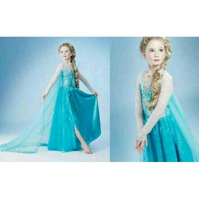 BAJU ELSA FROZEN (TERMURAH),Gaun Elsa Frozen,Dress Anak Frozen,Dress Warna Biru Murah,Promo Frozen