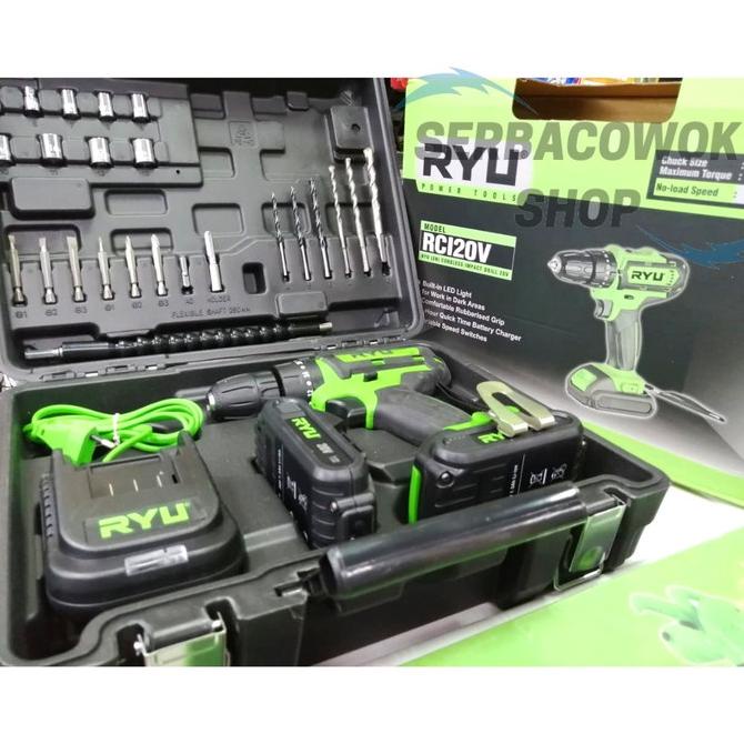 Mesin Bor Cordless Impact Drill Ryu Rci20 V Mesin Bor Charge Baterai Termurah
