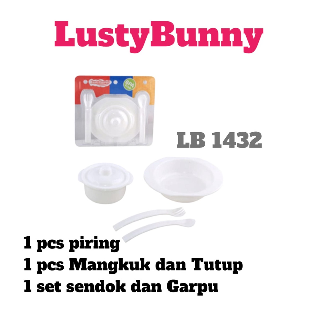 GloryBaby- LustyBunny Feeding Set Kemasan Mika Isi 3 pcs