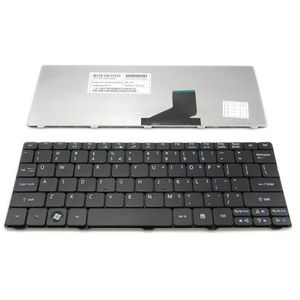 Keyboard Netbook Acer Aspire one 532 532h D255 D522 D260 D270 Pav70 Nav50 Hitam