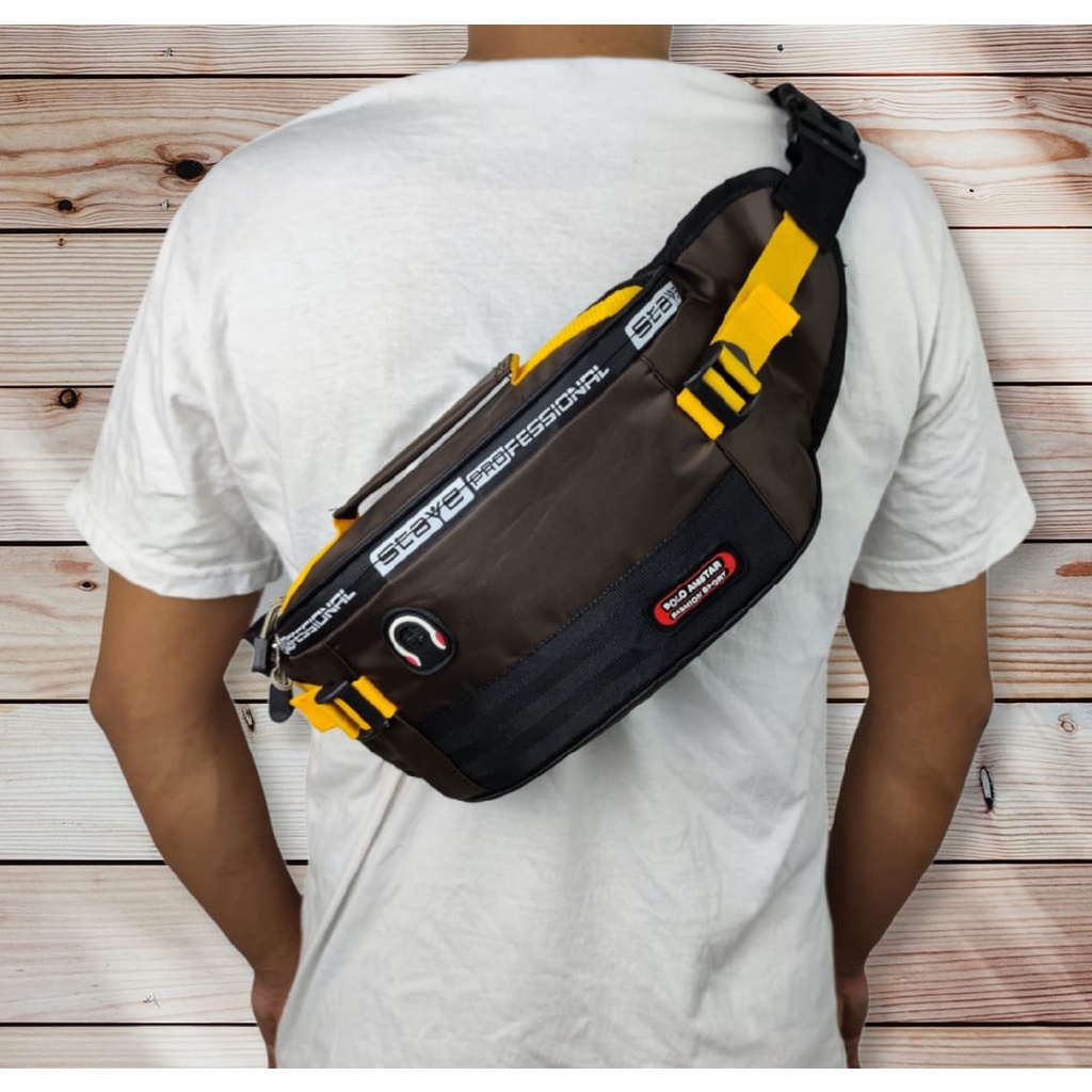 Waistbag Waterproof Termurah Bahan Nilon Parasut Anti Air Tas Pinggang dan Tas Selempang Bahu