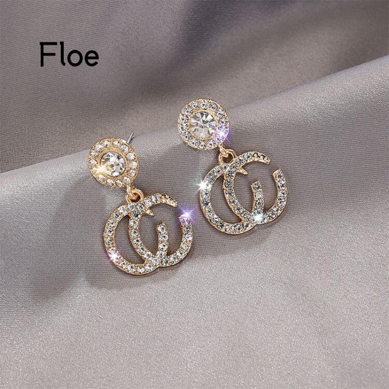 Fl Anting Tusuk Gantung Sterling Silver 925 Hias Berlian Gaya Mewah Hypoallergenic Untuk Wanita