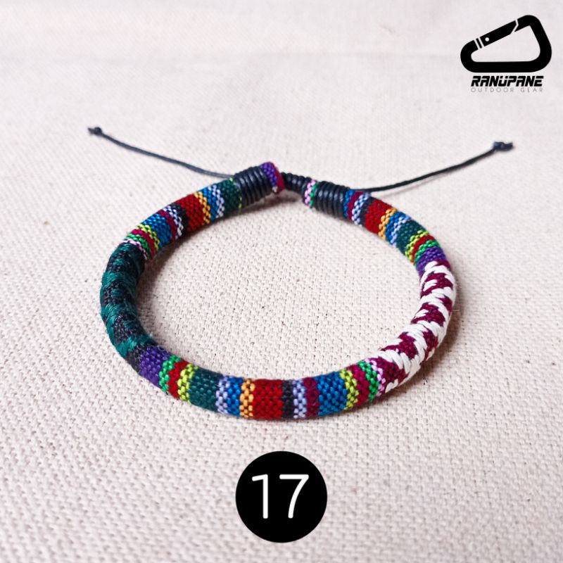 Gelang Tenun Etnik Songket Gelang khas Lombok Motif Unik Gelang Vintage Etnik Etnic Pendaki Gunung Pria Wanita-17