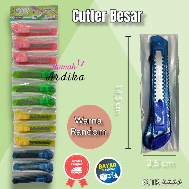 

Cutter Besar Pisau Cutter Pemotong Kertas Ukuran Besar KCTR_AAAA [Harga per 1 pcs]