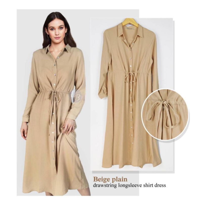 defacto maxi dress khaki drawstring