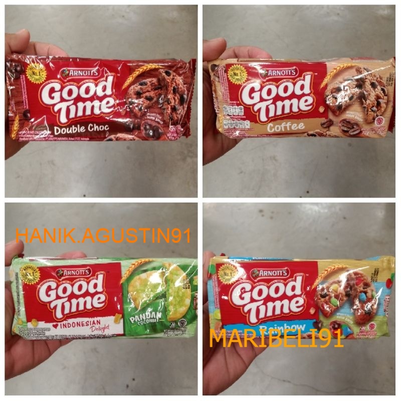 

Good time double choc / coffee / classic / rainbow / pandan arnotts goodtime chip cookies 72gr MB91