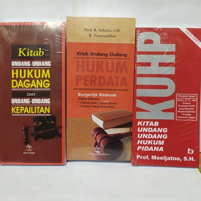 TIGA BUKU HUKUM KUHPERDATA KUHPIDANA & KUHDAGANG GRATIS ONGKIR