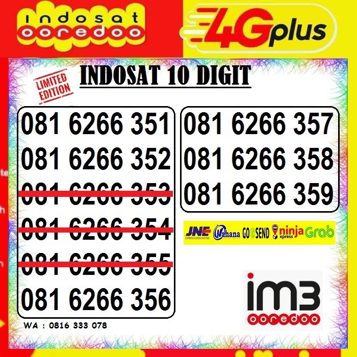 Nomor Cantik Indosat 10Digit