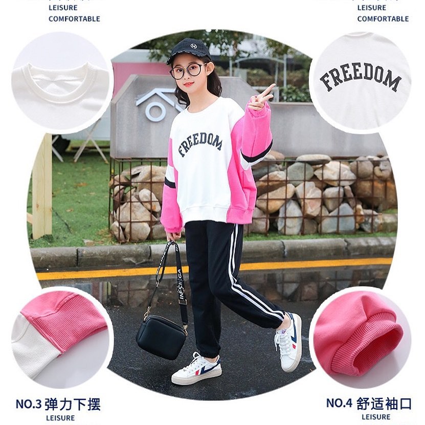 Promo !! setelan anak cewek lucu - LS setelan training changyi freedom import sz 110 uk 5-7th