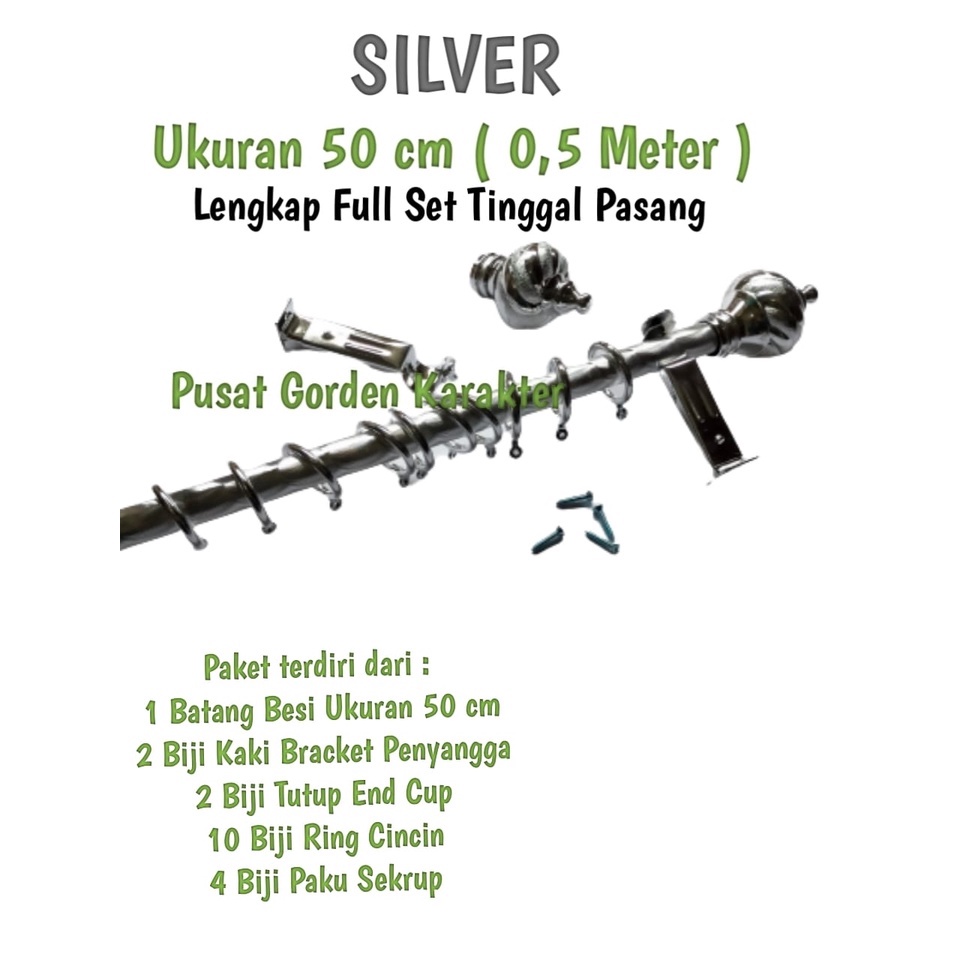 Besi Gorden Hordeng Jendela Minimalis 50 cm Setengah Meter Besi Gorden Hordeng Full Set Murah Besi G