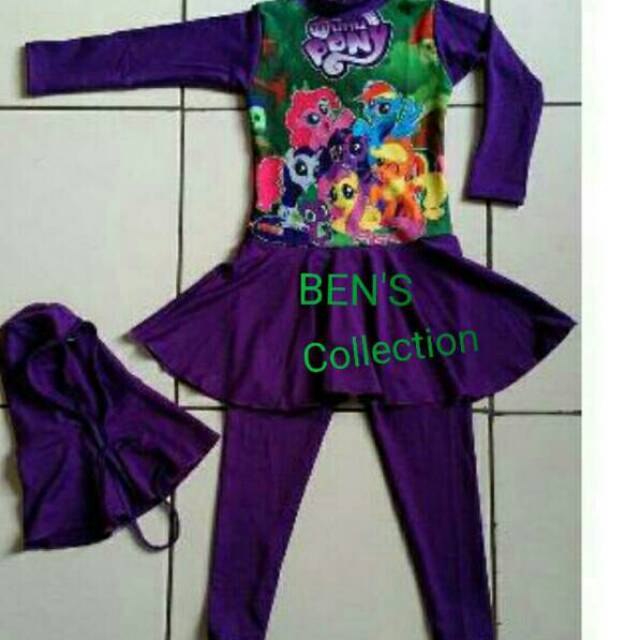 SWIMSUIT BAJU RENANG ANAK PEREMPUAN MUSLIMAH SD/TK MUSLIM SIZE M - XL BEN'S / KENK ORI ORIGINAL