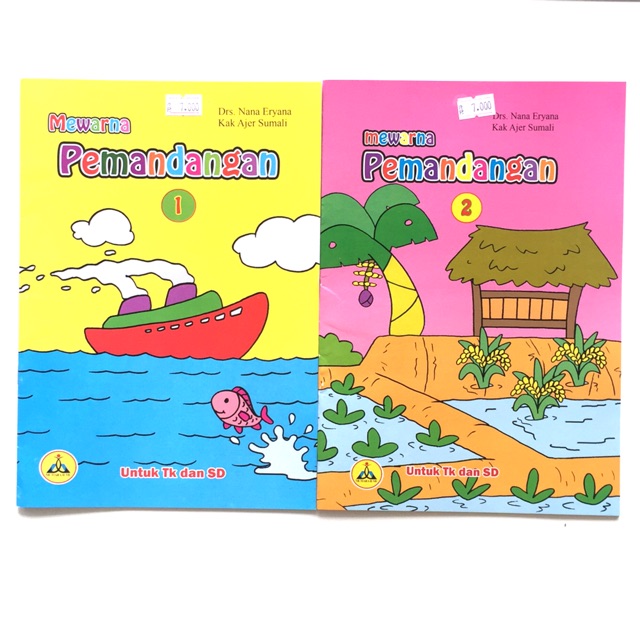 Buku Tk Buku Paud Buku Mewarnai Pemandangan