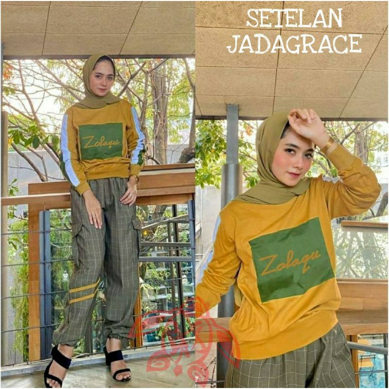 PCS SET JADAGRACE BAHAN BABYTERRY DAN KATUN LINEN SETELAN ATASAN DAN CELANA MS ADA VIDEO REVIEW PRODUK