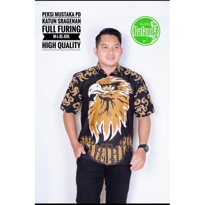 Kemeja batik lengan pendek motif elang / hem batik pria terbaru motif garuda / baju batik pendek terbaru motif elang terbaru / baju batik pria terbaru lengan pendek bahan katun halus premium