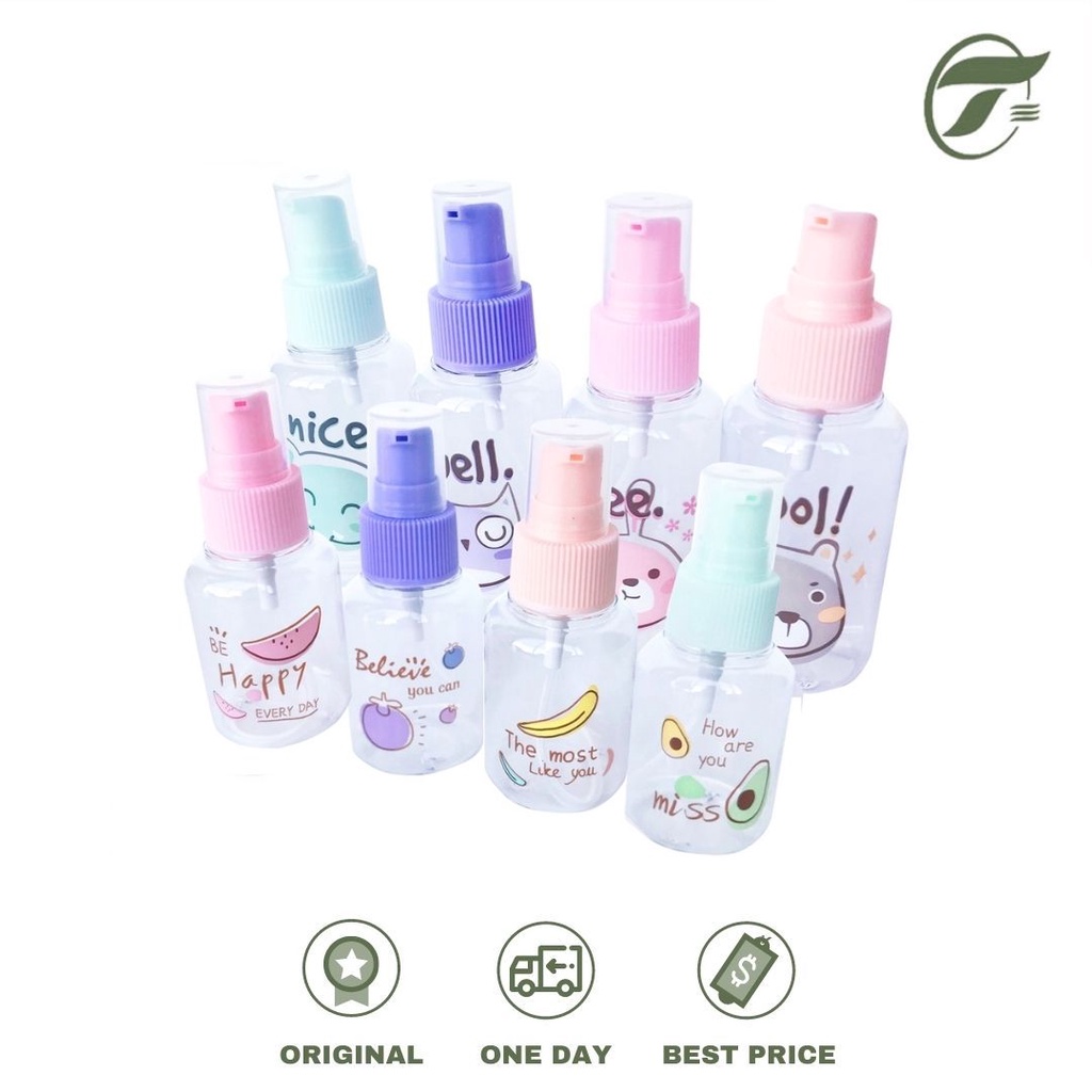 

BOTOL PUMP 50ML TRANSPARAN MOTIF KARTUN NICE/WELL/GOOD TIME 19135107 10CM