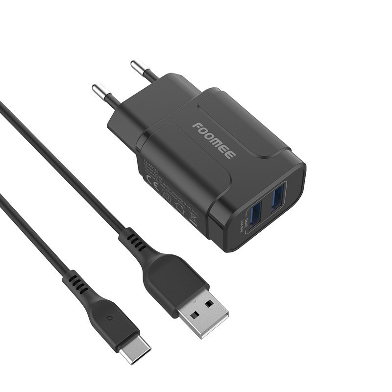 CHARGER TIPE C 2USB 2.4A FOOMEE CC29 QUALITY PREMIUM