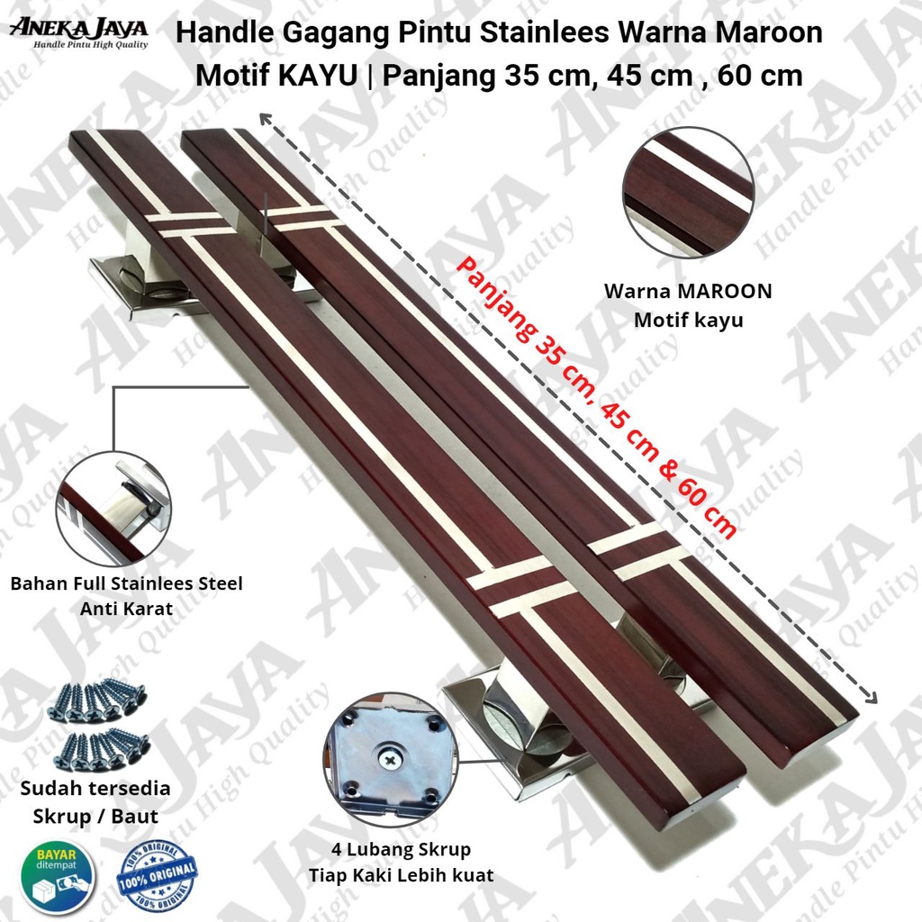 Handle Pintu 35 cm 45 cm 60 cm / Gagang Pintu rumah awet Murah / Tarikan Pintu rumah stainlees steel