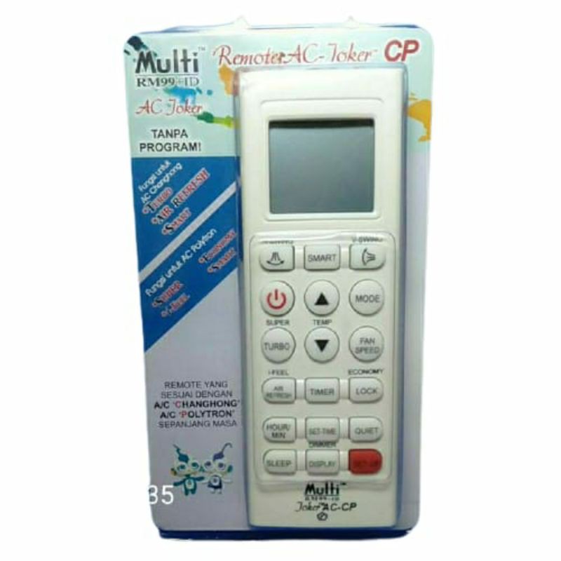 REMOTE REMOT AC CHANGHONG/POLYTRON SMART MULTI JOKER TANPA PROGRAM