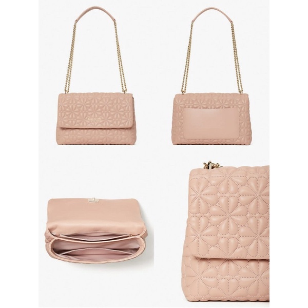 kate spade ks bloom large shoulder bag flapper pink