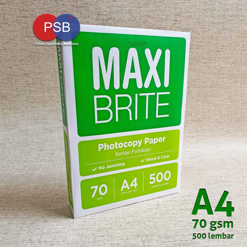 

Kertas HVS A4 MAXI BRITE 70 grm / Kertas HVS A4 murah