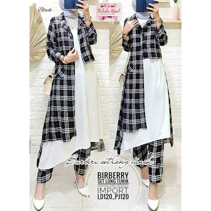 Burberry long set tunik & 4