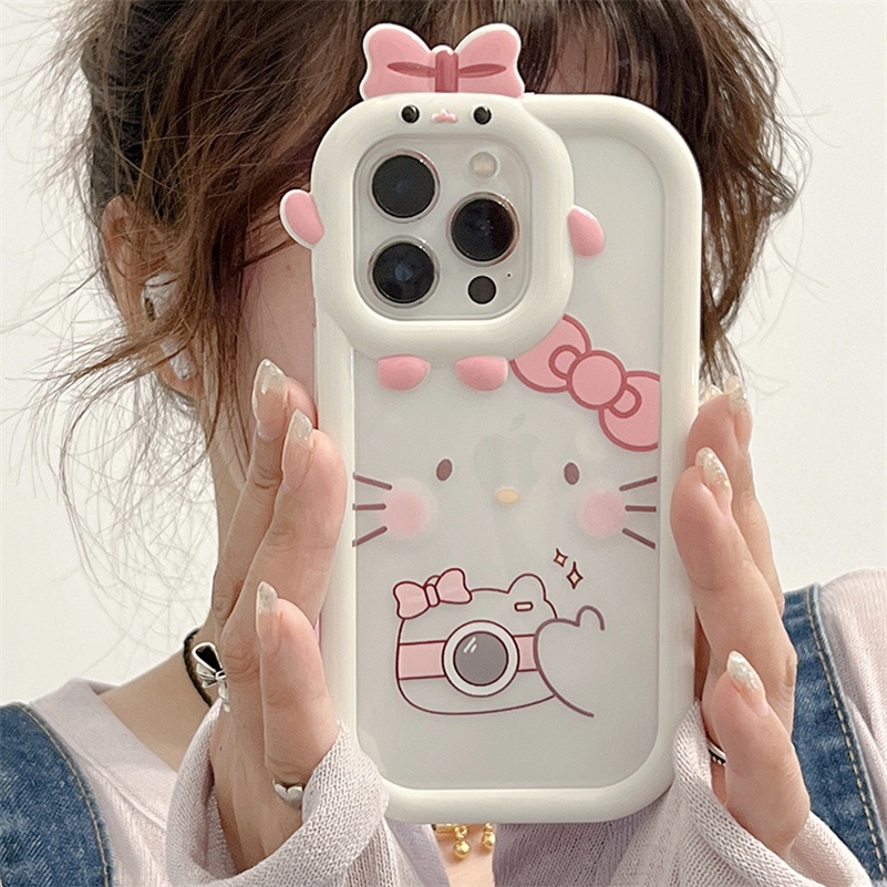 Soft Case Pelindung Lensa Bahan Silikon TPU Bening Tahan Banting Anti Gores Untuk Compatible for iPhone 14 13 12 11 Pro Max Xr Xs Max 8 7 6 6s Plus Kitten Lens Protector Phone Case Clear Silicone Anti-Scratch Soft Case Shockproof Soft TPU Protective Cover