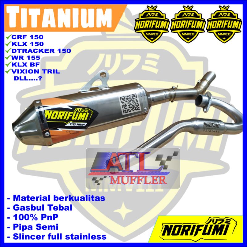 NORIFUMI CRF150L KNALPOT KLX BFSE KNALPOT DTRACKER KNALPOT TIGER TRAIL VIXION TRAIL